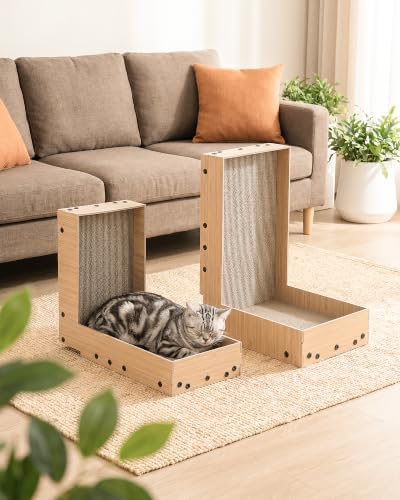 18.9" Cat Scratcher, L-Shaped Scratch Pad - Image 6