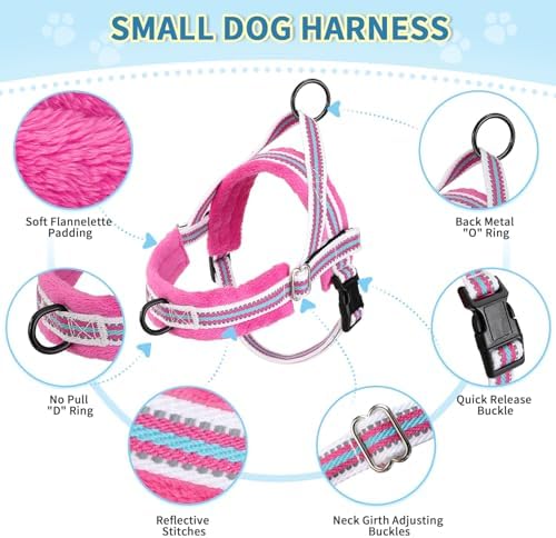 Lukovee Small Dog Harness and Leash Set, No Pull Soft Padded Vest - Image 2