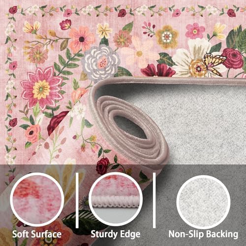Floral Hallway Runner Rug for Bedroom Kitchen 2'6"x14' - Image 4