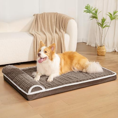 Orthopedic Large Dog Bed Pillow Pet Sofa Bed 36''X24'' Taupe - Image 2