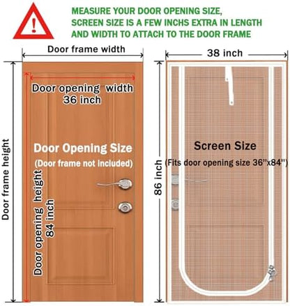 Reinforced Cat Screen Door, Fits Door Opening Size 36''x 84'', Thickened Cat - Image 2