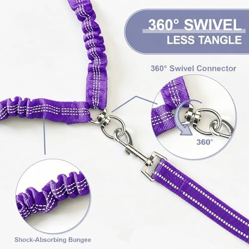 Double Dog Leash Padded Handle 360°Swivel No Tangle Dual Leash - Image 3
