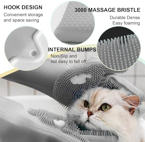 Pet Grooming Gloves, 5-Finger Silicone Dog Bath Scrubber - Image 3