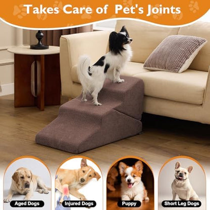 Ahpmeoa Dog Stairs for Small Dogs 16’’ H, 3-Step Dog Steps for Bed - Image 5