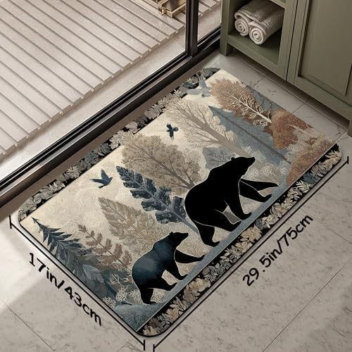Cute Brown Bear Fast Drying Absorbent Bathroom Mat, Non-Slip Rubber Backing - Image 2