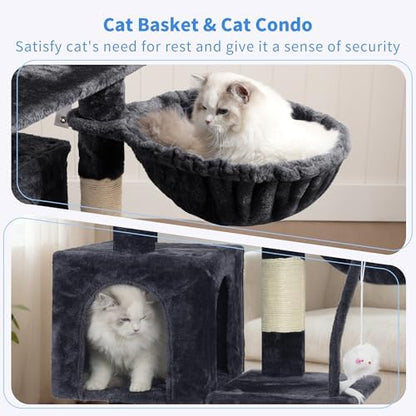 Heybly Cat Tree with Toy, 43.3 inch Cat Tower - Image 3