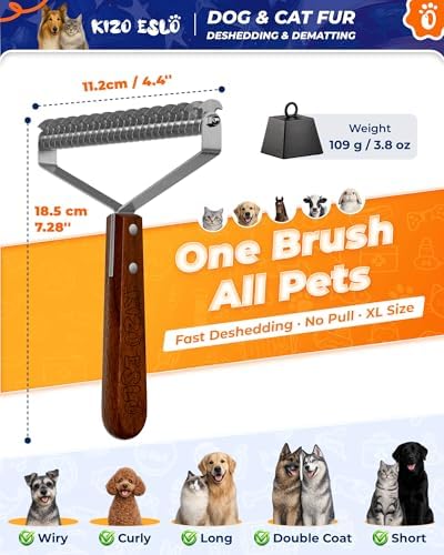 Undercoat Rake for Dogs & Cats, Dog Brush for Shedding, Dematting Comb - Image 6