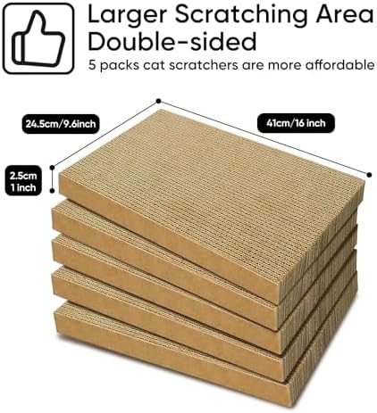 Cat Scratcher, 5 Packs in 1 Cardboard Box Cat Scratching Pad - Image 2