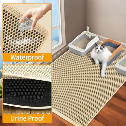 Cat Litter Mats Litter Trapping Mat, 2 Layer Honeycomb Pet Litterbox Matt - Image 5