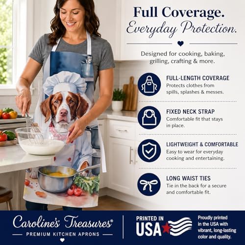 Caroline's Treasures Brittany Spaniel The Chef Apron Cooking Kitchen Server - Image 4