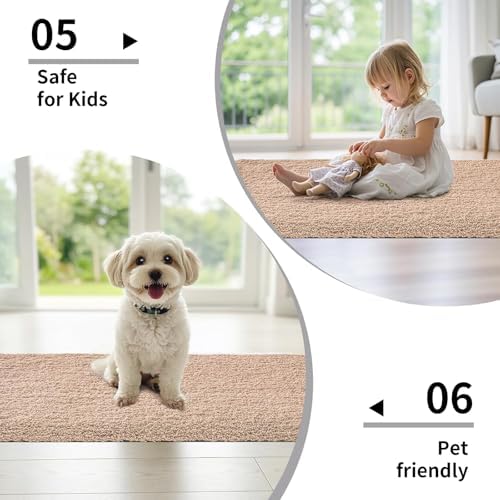 Disolla Beige Bathroom Runner Rug 24x59, Soft Plush Large Bath Mat - Image 6