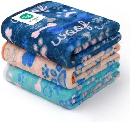 Luciphia 3 Pack Soft Fleece Dog Blankets by luciphia