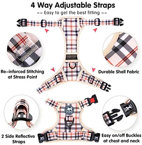 PoyPet Plaid Dog Harness Small, No Pull Vest - Image 3
