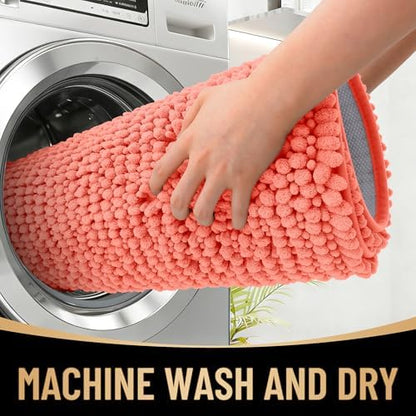 OLANLY Thick Chenille Bathroom Runner Rugs 47x17, Absorbent Bath Mat - Image 4
