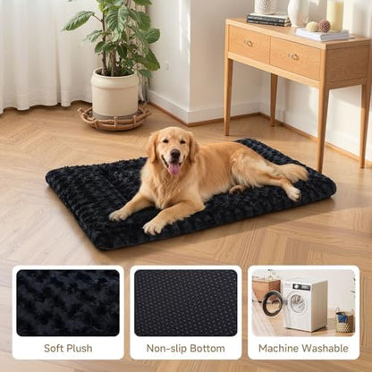 Exsnugy Washable Dog Bed Mat Large Size Fluffy Pet Crate Pad 42x28 XL - Image 4