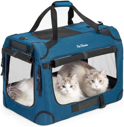 Extra Large Cat Carrier for 2 Cats, Collapsible Soft Sided Pet XL Crate for by PetMasion