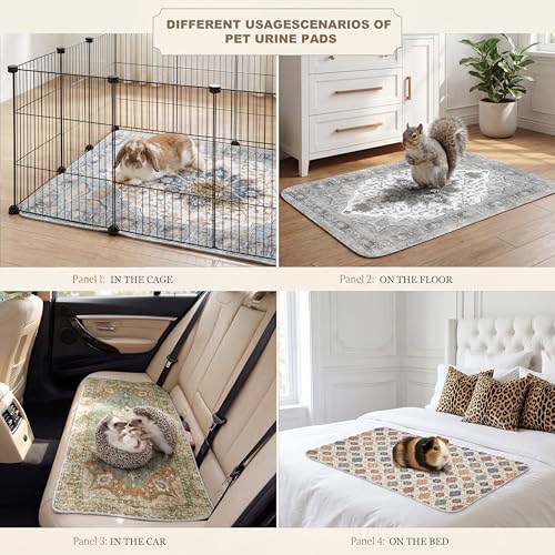Washable Guinea Pig Pee Pads, Absorbent Reusable Guinea Pig Cage Liners - Image 2
