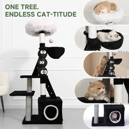 49.2in Multi Level Cat Tree Tower Sisal Scratching Post Condo Hammock - Image 2