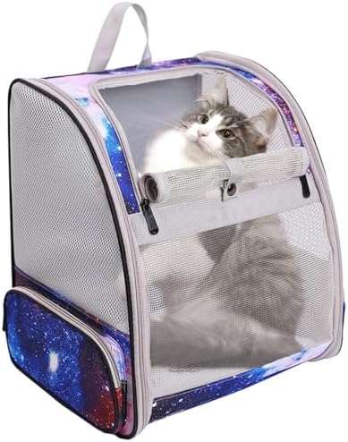 Pet Carrier Backpack for Cats and Small Dogs, Fully Breathable Vented Backpack by Pimoka