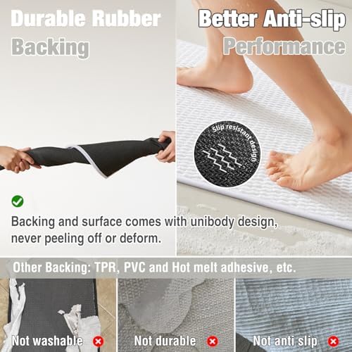 TYUU Bathroom Runner Rugs, Long Bath Mat Runner Washable Thin Quick Dry Low - Image 3