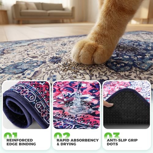 Hompet Cat Litter Mat 2 Pack, 20x60 Large Machine Washable Trapping Mats - Image 5