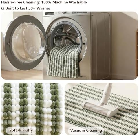 Chenille Bathroom Rug Non Slip Washable, Absorbent Bath Mat - Image 7
