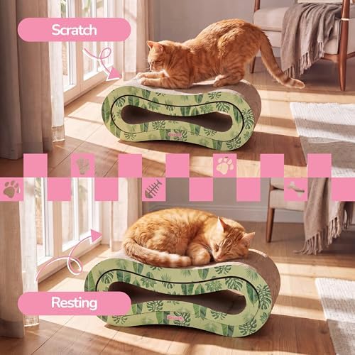 Suvi 26" Modern Cardboard Infinity 2-in-1 Lounge Bed Cat Scratcher - Image 6