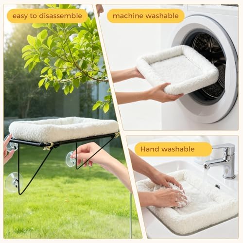 Cat Window Perch, Cordless Cat Hammock Window Seat - Image 4