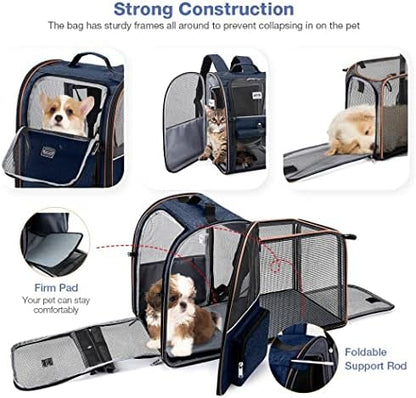 Large Cat Backpack Carrier Expandable Pet Carrier Backpack - Image 3