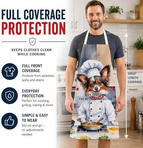 Caroline's Treasures Papillon The Chef Apron Cooking Kitchen Server Baking - Image 3