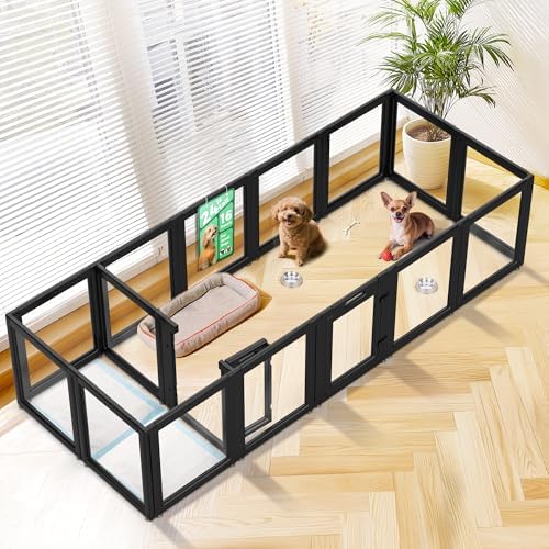 FXW AuraSpace Clear Acrylic Indoor Dog Playpen, 16 Panels by FXW