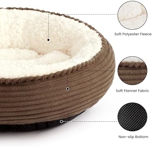 Love's cabin Round Donut Cat and Dog Cushion Bed, 24in Pet Bed - Image 2