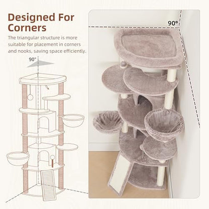 Gitelsnour Corner Cat Tree, All Sisal Multi-Cat Scratching Posts GCT035MU - Image 2