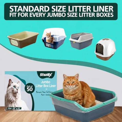 50 Count Extra Large Litter Box Liners, 46x19 Inches – Extra Thick - Image 2