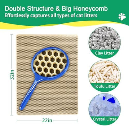 GRELY Cat Litter Mat, 2 Layer Litter Trapping Mat - Image 2