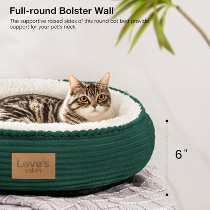 Love's cabin Round Donut Cat and Dog Cushion Bed, 20in Pet Bed - Image 5