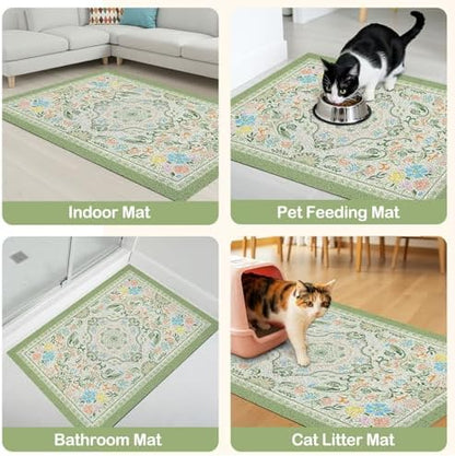 Glittme Cat Litter Mat with Non-Slip Bottom Litter Box Mat 40"X30" Litter - Image 4