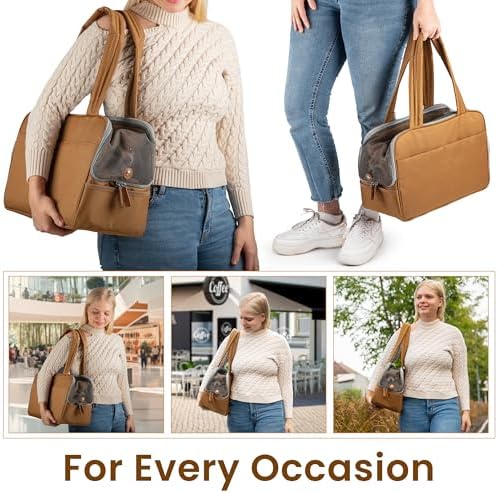 Cute Small Dog Purse Carrier – Cotton Padded Interior, Breathable Mesh & - Image 3