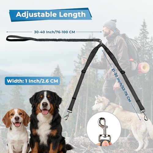 Double Leash for Two Dogs, No Tangle Bungee Dog Leash - Image 7