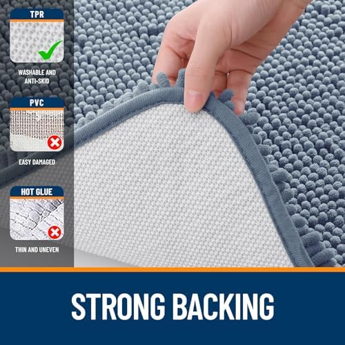 OLANLY Bathroom Runner Rugs 45x27, Extra Soft Absorbent Chenille Bath Rugs - Image 6