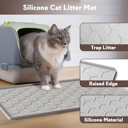 Garoopion Silicone Cat Litter Mat 24×16 inch - Image 2