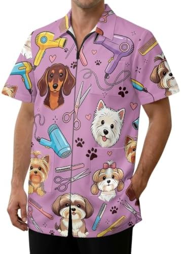 Work Smock for Pet Groomers, Professional Design Water & Hair Proof by YGFLPPV