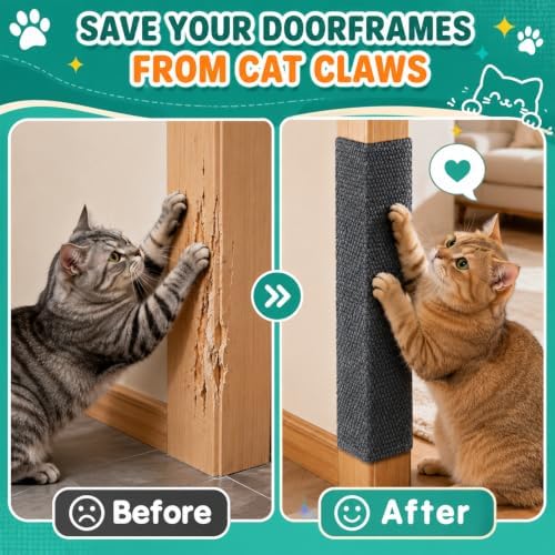 Cat Corner Scratcher, Wall Mounted Scratch Pad, 19.6 x 7.8 in - Image 2