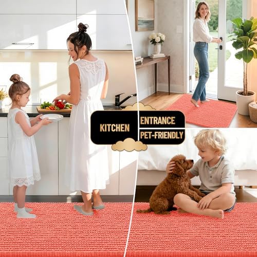 OLANLY Thick Chenille Bathroom Runner Rugs 47x24, Absorbent Bath Mat - Image 6