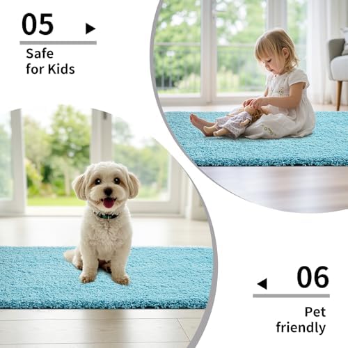 Disolla Teal Bathroom Rugs 24x48, Non-Slip Plush Thick Bath Mat - Image 6