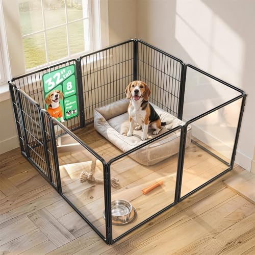 FXW AuraSpace Pro Acrylic & Wire Mesh Indoor Dog Playpen, 8 Panels by FXW