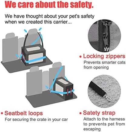 Prutapet Large Cat Carrier 24"x16.5"x16.5" Portable Dog Crate - Image 3