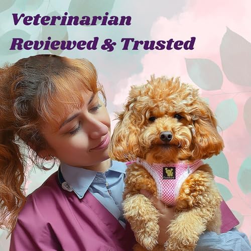 EcoBark Small Dog Harness, Luxury Soft Step in Mesh Vest, Baby Pink - Image 5
