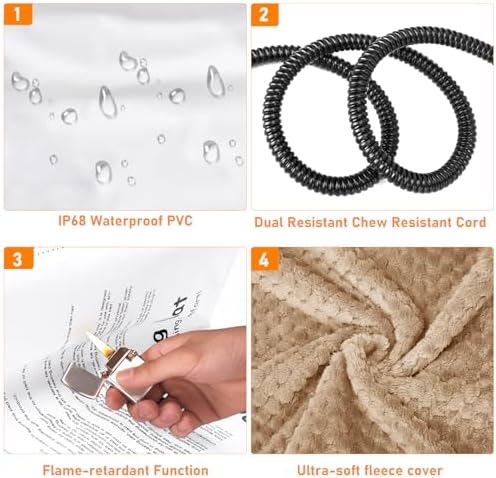 INVENHO Extra Large Pet Heating Pad, Adjustable Temperature Waterproof Dog Cat - Image 7