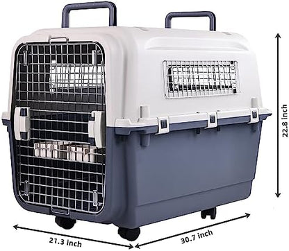 Elevon Plastic Kennels Pet Carrier Rolling Plastic Airline Approved Wire Door - Image 3